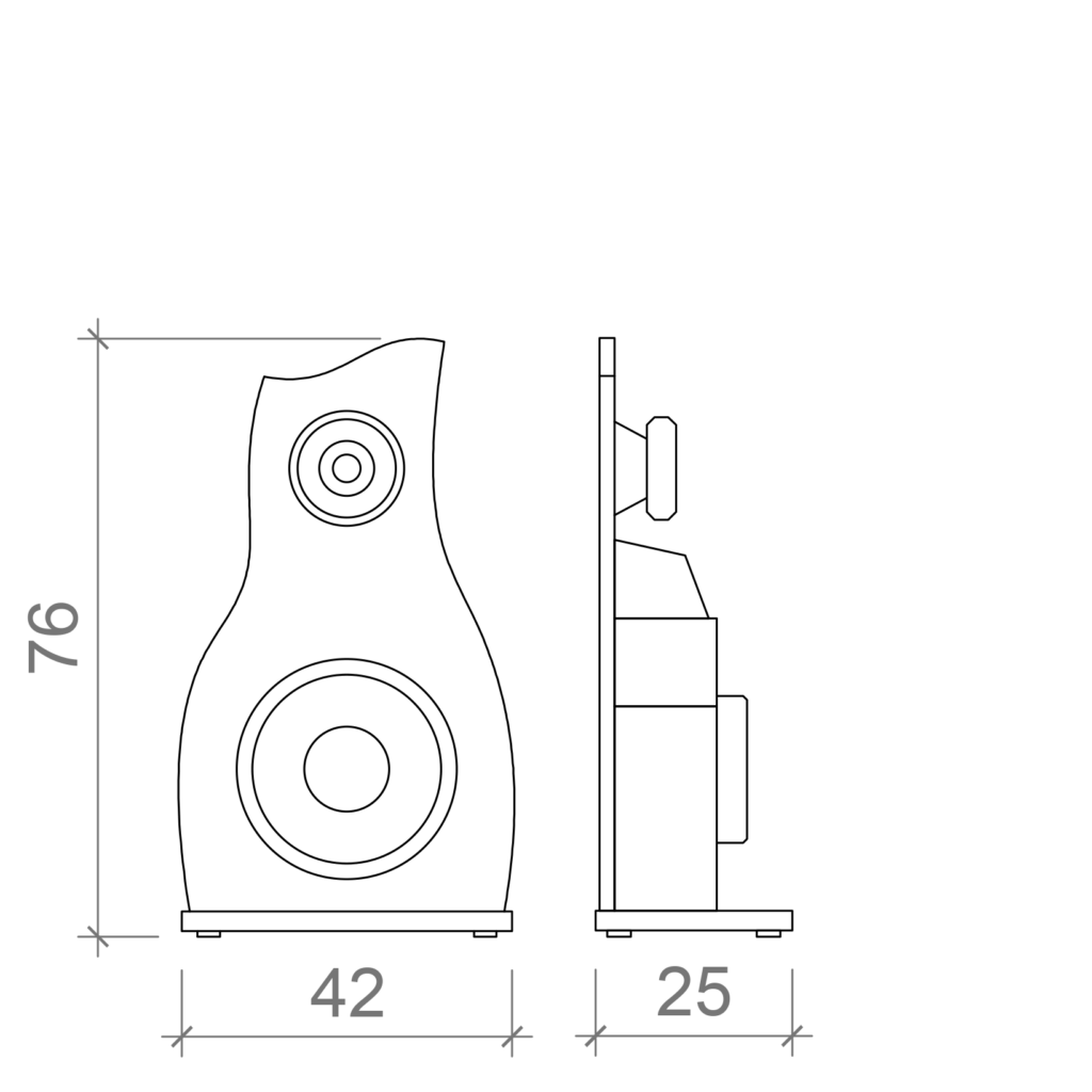 PurSon, Dimensions, petit modèle, Hifi, Haut-parleurs, Baffle-plan, Enceinte ouverte, haut-gamme, audiophil, chêne massif, Musique, Sono, pur son, pure son, son pur, son pure, ourson,